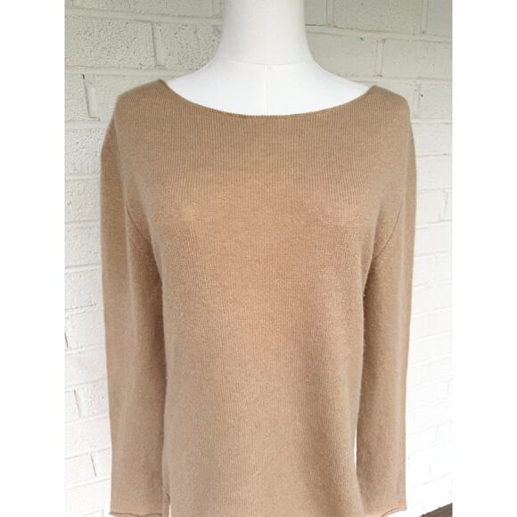 Vineyard Vines Small 100% Cashmere Tan Sweater Old Money Quiet Luxury Classic - Picture 3 of 6